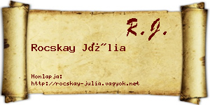 Rocskay Júlia névjegykártya